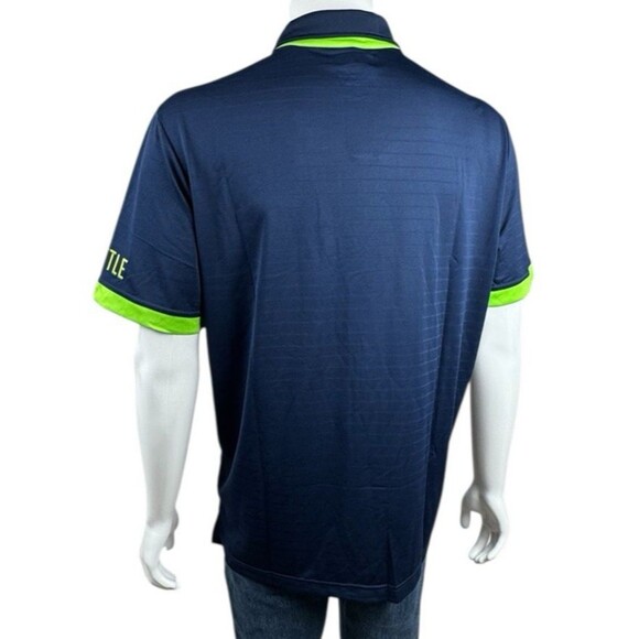 Seattle Seahawks Mens X-Large Pullover Blue Polo Golf Shirt NFL Team Apparel New - Picture 6 of 9